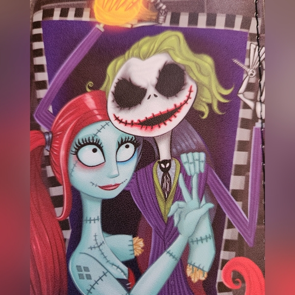 Nightmare Before Christmas Jack and Sally Horror Tim Burton Zippered Wallet - Picture 9 of 9